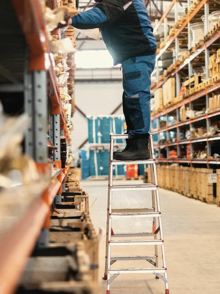 A small business owner at work in their warehouse